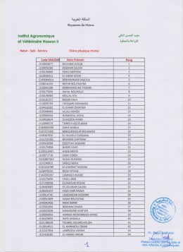 lien liste d`attente - Institut Agronomique et Vétérinaire Hassan II