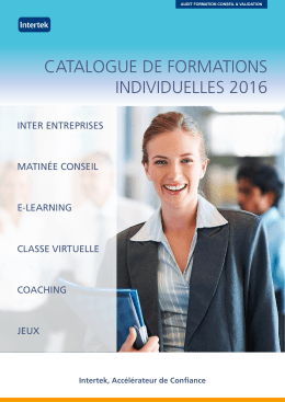 le catalogue complet des formations 2016