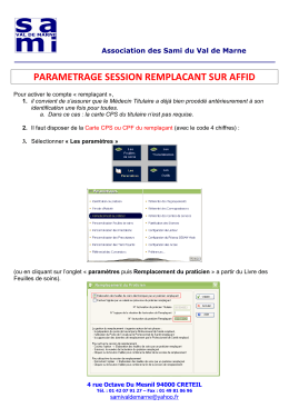 Paramétrage session remplaçant pour AFFID