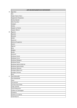 liste des restaurants participants