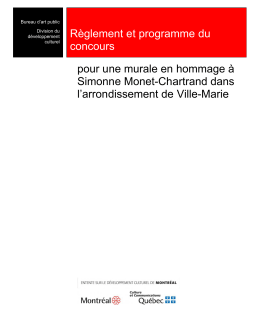 Règlement et programme du concours Simonne Monet