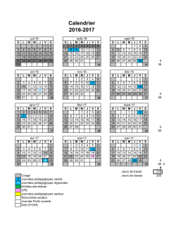 Calendriers 2016-2017