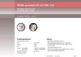 RONDA powertech 500 and 762E, 763E Caliber 503S – 10½```