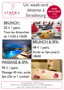 L`offre Brunch du dimanche - Hotel Design Strasbourg | Athena Spa