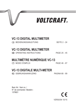 VC-13 DIgITaL MuLTIMETEr VC
