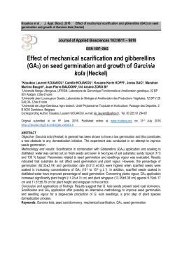 (GA3) on seed germination and growth of Garcinia kola (Heckel)
