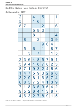 Sudoku niveau : Jeu Sudoku Confirmé