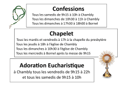 Confessions Adoration Eucharistique Chapelet