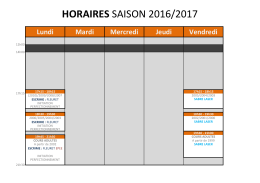 horaires saison 2016/2017 - Faîtes de l`escrime à Lyon!