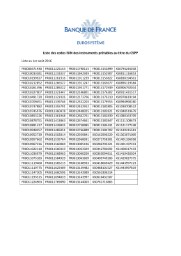 Liste des codes ISIN des instruments prêtables au titre du CSPP