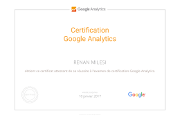 Certi cation Google Analytics