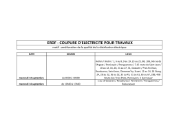 ERDF - COUPURE D`ELECTRICITE POUR TRAVAUX