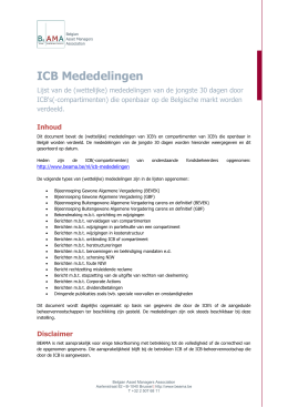 ICB Mededelingen - BEAMA - Belgian Asset Managers Association