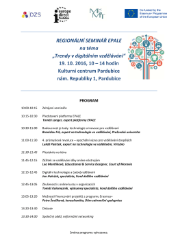 Program reg semináře EPALE - 19 10 2016 - Pardubice