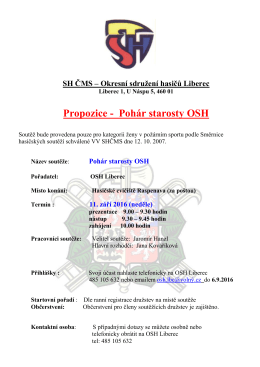 Propozice - OSH Liberec