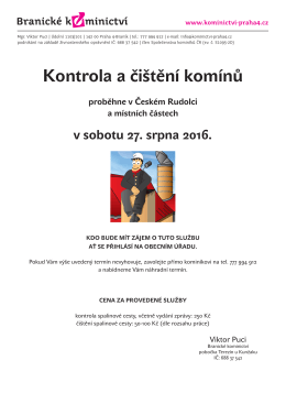 Kontrola a čištění komínů