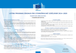 programu Erasmus pro vysokoškolské vzdělávání (ECHE)