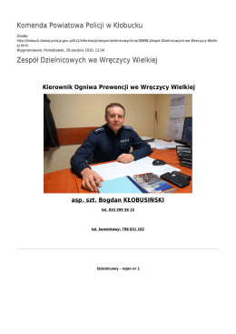 Generuj PDF - Komenda Powiatowa Policji w Kłobucku