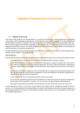 DRAFT Eligibility of beneficiaries and activities