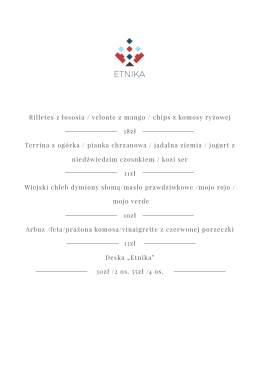 Menu przystawki