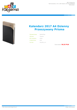 Kalendarz 2017 A4 Dzienny Przeszywany Prisma