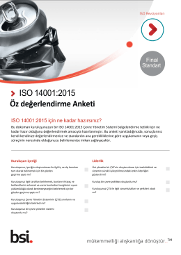 ISO 14001:2015 Öz değerlendirme Anketi