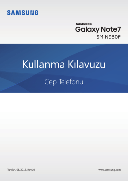 Ayarlar - Galaxy Note 7 Manual