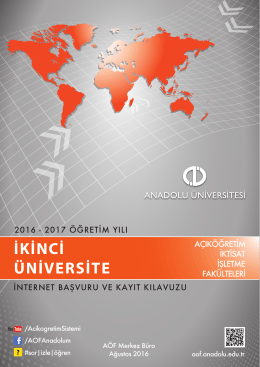 2016-2017 İkinci Üniversite İnternet Başvuru ve Kayıt Kılavuzu