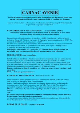 Carnac-Avenir infos bleues juillet 2016