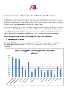Rapport de l`enquête sur la reconversion du Delhaize de Bellefontaine
