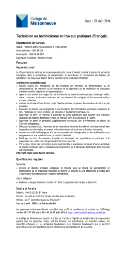 Technicien ou technicienne en travaux pratiques (Français)