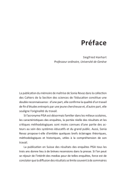 Préface - Université de Genève