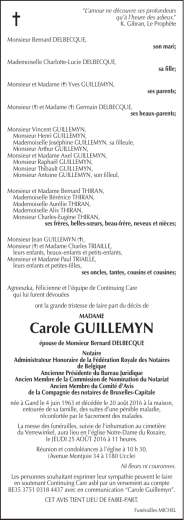 Carole GUILLEMYN - Funérailles Michel
