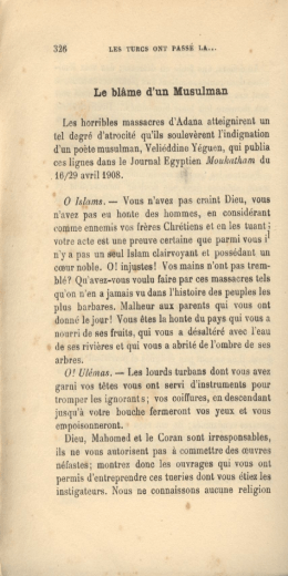 326 Le blâme d`un Musulman Les horribles massacres d`Adana