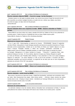 Programme / Agenda Club RC Saint-Etienne