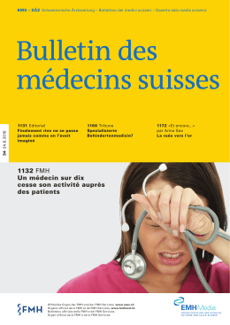 Bulletin des médecins suisses 34/2016