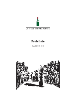 Preisliste - Geisels Weingalerie