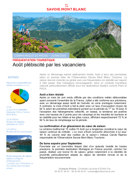 CP Premier bilan estival en Savoie Mont Blanc