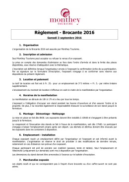 Règlement - Brocante 2016