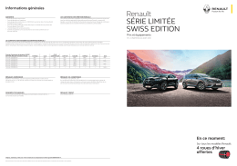liste de prix - Sondermodelle Renault SWISS EDITION