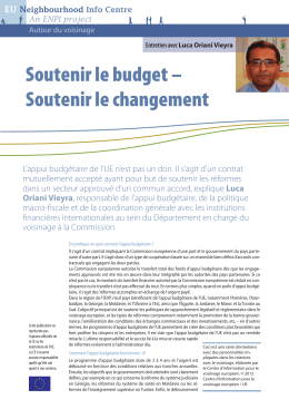 Soutenir le budget – Soutenir le changement