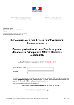 Dossier RAEP - Recrutement et Concours