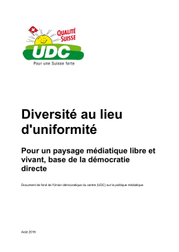 Diversité au lieu d`uniformité