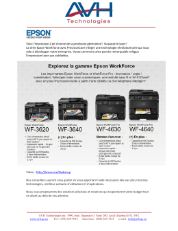 La série Epson WorkForce avec PrecisionCore