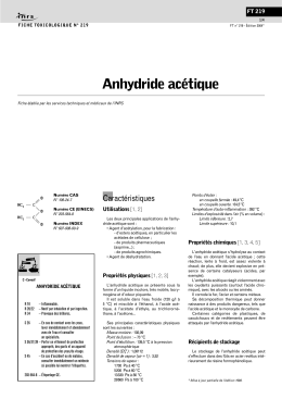 Anhydride acétique (FT 219) - Fiche toxicologique