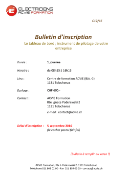Bulletin d`inscription