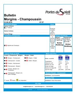 Bulletin Morgins - Champoussin