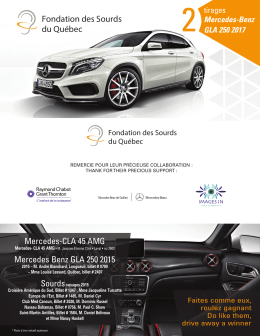 Mercedes-Benz GLA 250 2017 - Fondation des Sourds du Québec