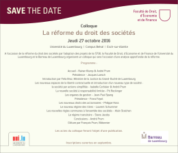 SAVE THE DATE - Université du Luxembourg