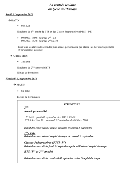 Télécharger le planning - Lycée de l`Europe